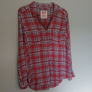 Plaid flannel tunic